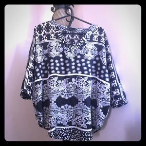 Black and white blouse